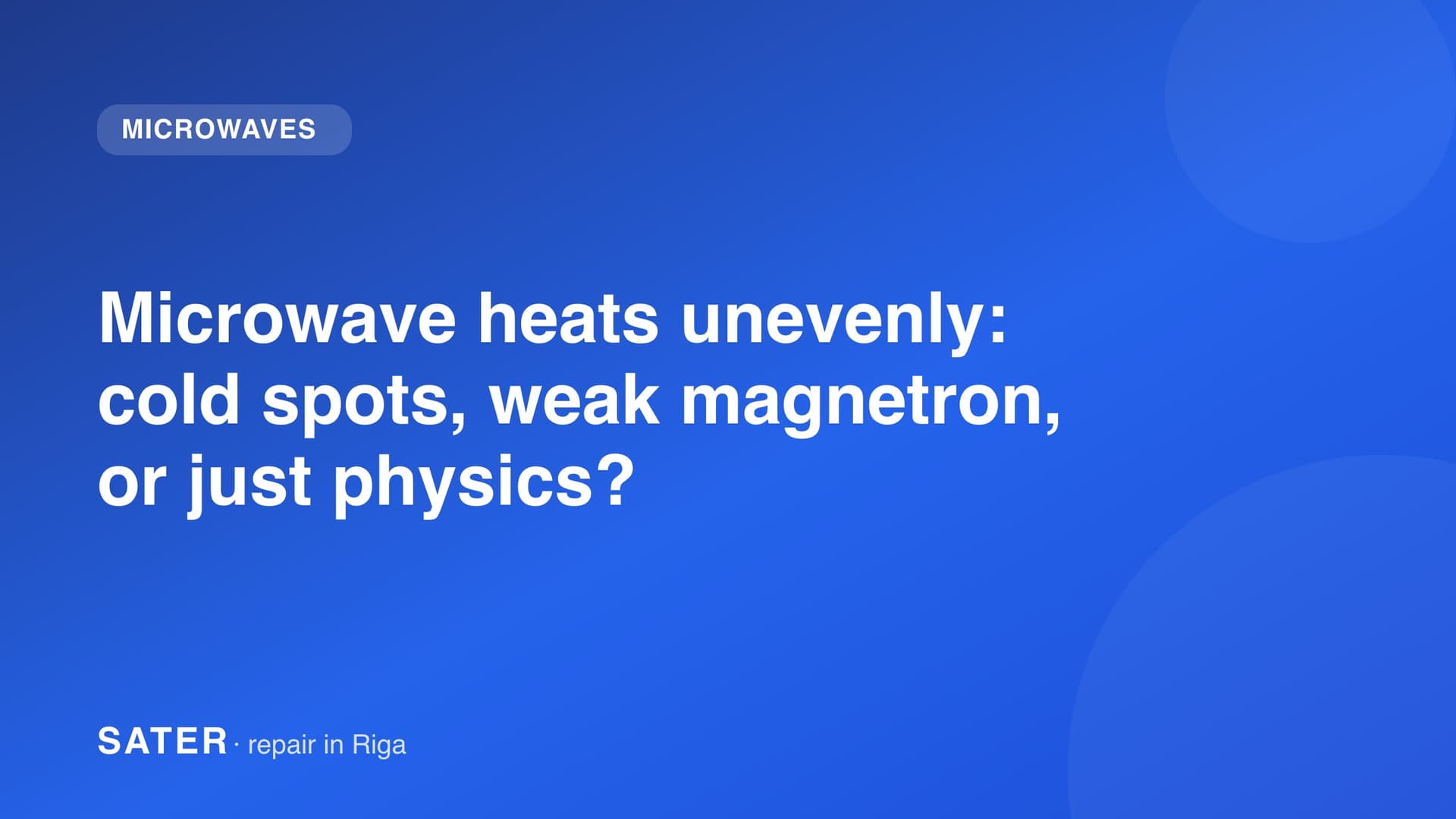 Microwave heats unevenly: cold spots, weak magnetron, or just physics?