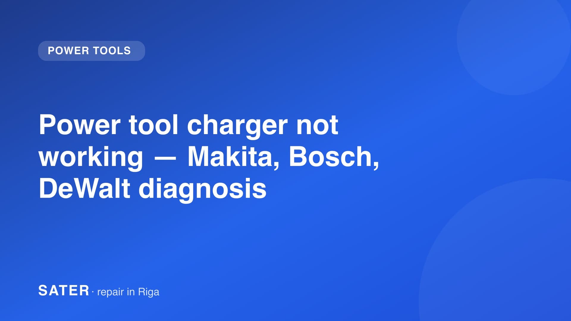 Power tool battery charger with a flashing error indicator