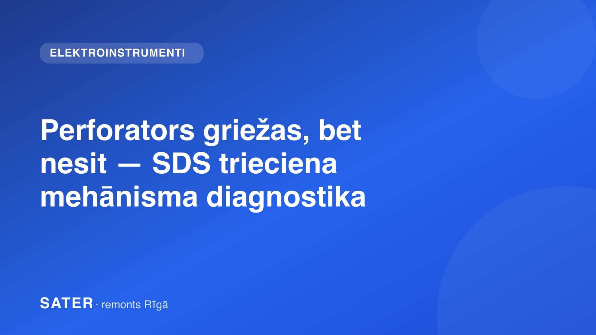 SDS perforators ar izjauktu trieciena mehānismu uz darbgalda