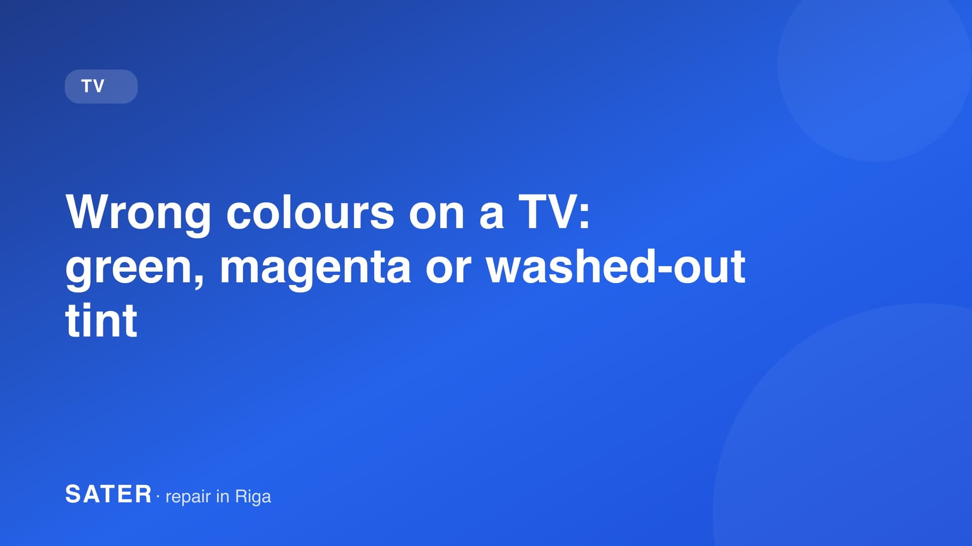 TV screen with a greenish colour tint across the whole image