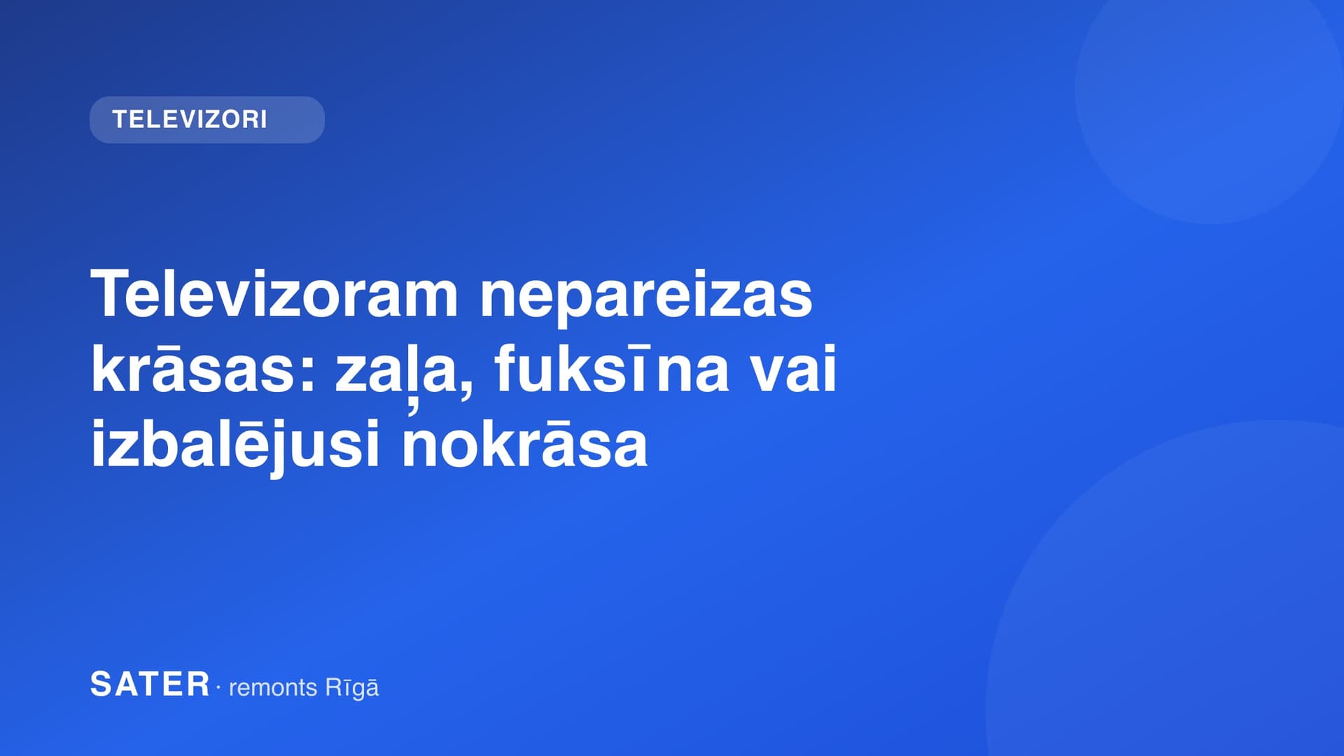 Televizora ekrāns ar zaļganu krāsu nokrāsu uz visa attēla