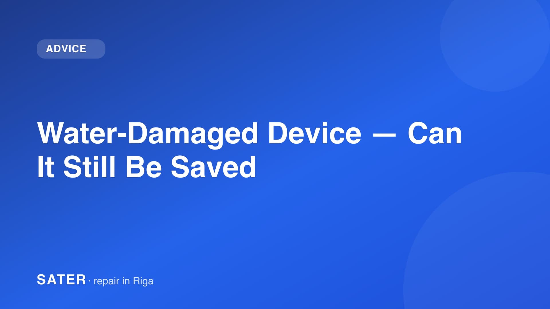 Water-damaged electronic device with water droplets on the casing
